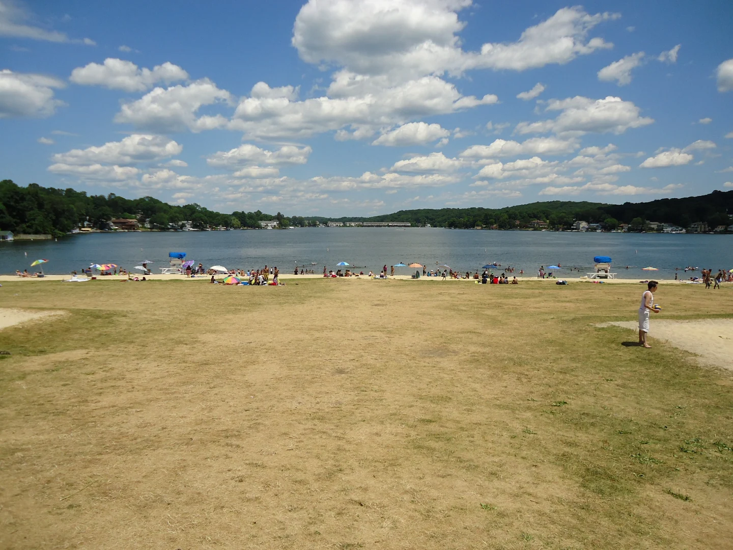 The beach at Lake Hopatcong State Park in summer.